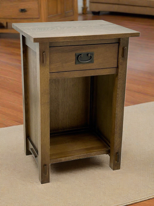 Mission Solid Quarter Sawn Oak 1 Drawer End Table - Model A27