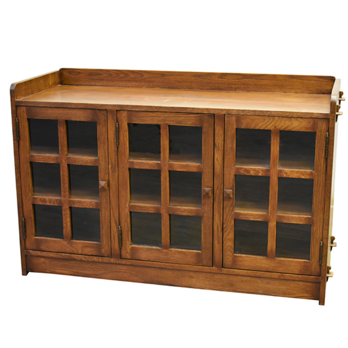 SOLD OUT Mission Oak 3 Door Console - Walnut (W1) - Crafters and Weavers