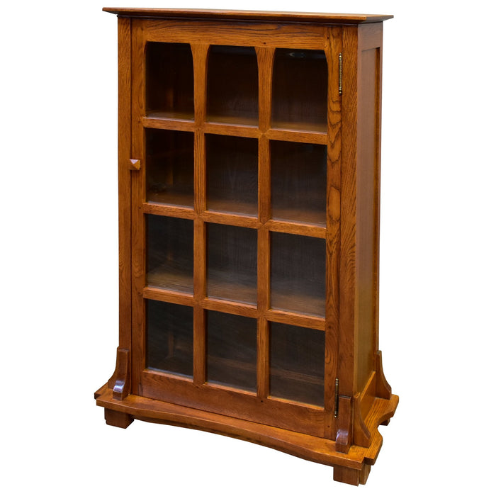 Mission Solid Oak Display Bookcase (2 Colors Available) - Michael's Cherry - Crafters and Weavers
