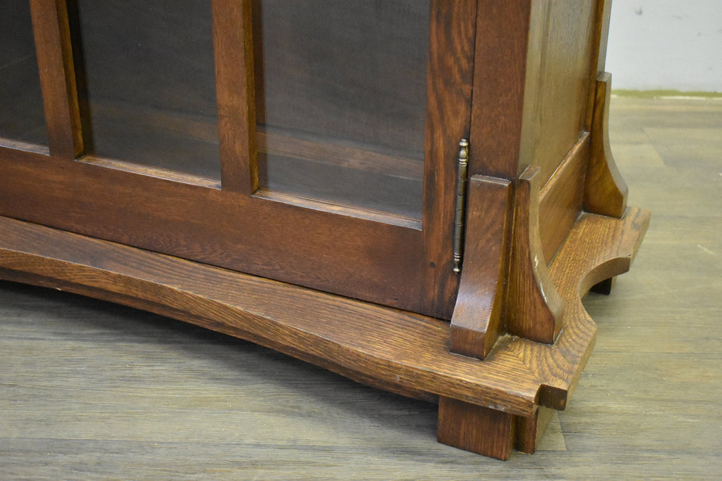 Mission Solid Oak Display Bookcase (2 Colors Available) - Walnut - Crafters and Weavers