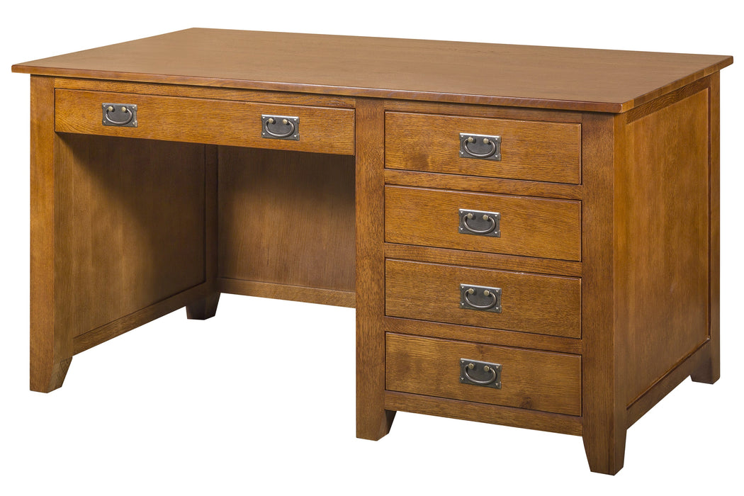 Mission 5 Drawer Library Desk - Michael's Cherry - Crafters and Weavers