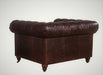 Century Chesterfield Arm Chair - Reddish Brown Leather - Crafters and Weavers