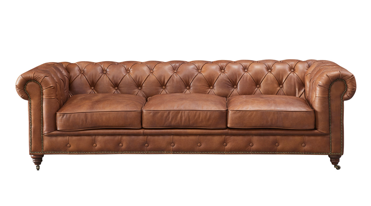 Century Chesterfield Sofa - Bark Brown Leather