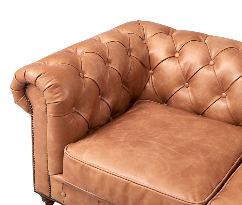 Century Chesterfield Sofa - Light Chestnut Leather