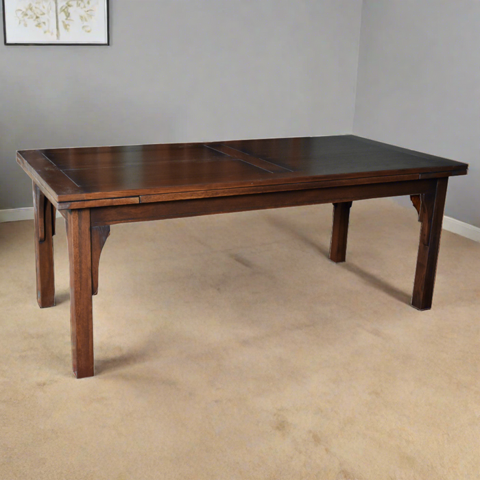 Mission Style Oak Stow Leaf Dining Table (2 Colors Available) - Walnut