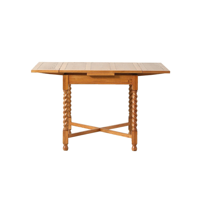 Mission Oak Barley Twist Kitchen Table with 2 Leaves - 2 Stain Options