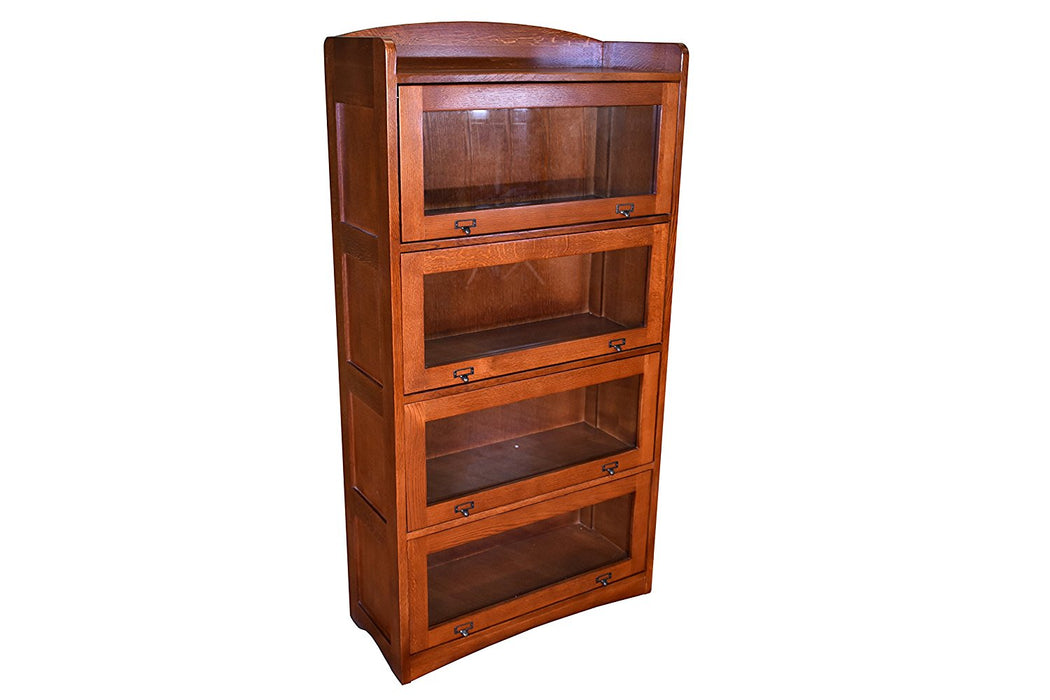 Mission Quarter Sawn Oak 4 Stack Barrister Bookcase - Crafters and Weavers