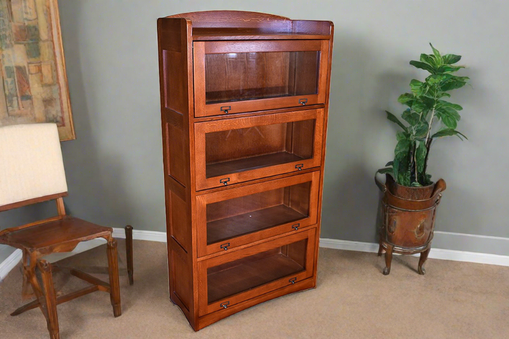 Mission Quarter Sawn Oak 4 Stack Barrister Bookcase