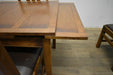 Mission Oak Kitchen Table with 2 Leaves - Dark Brown - Crafters and Weavers