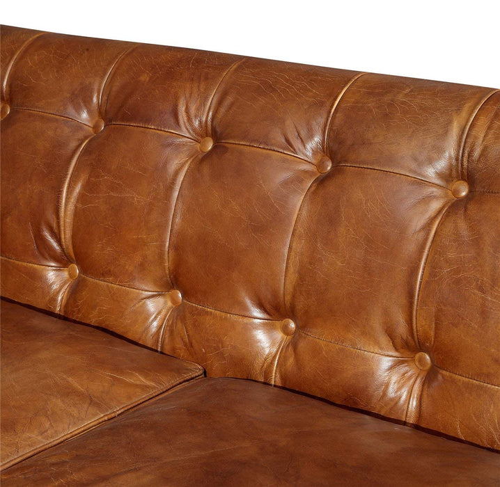 Tuxedo Leather Sofa - Crafters and Weavers