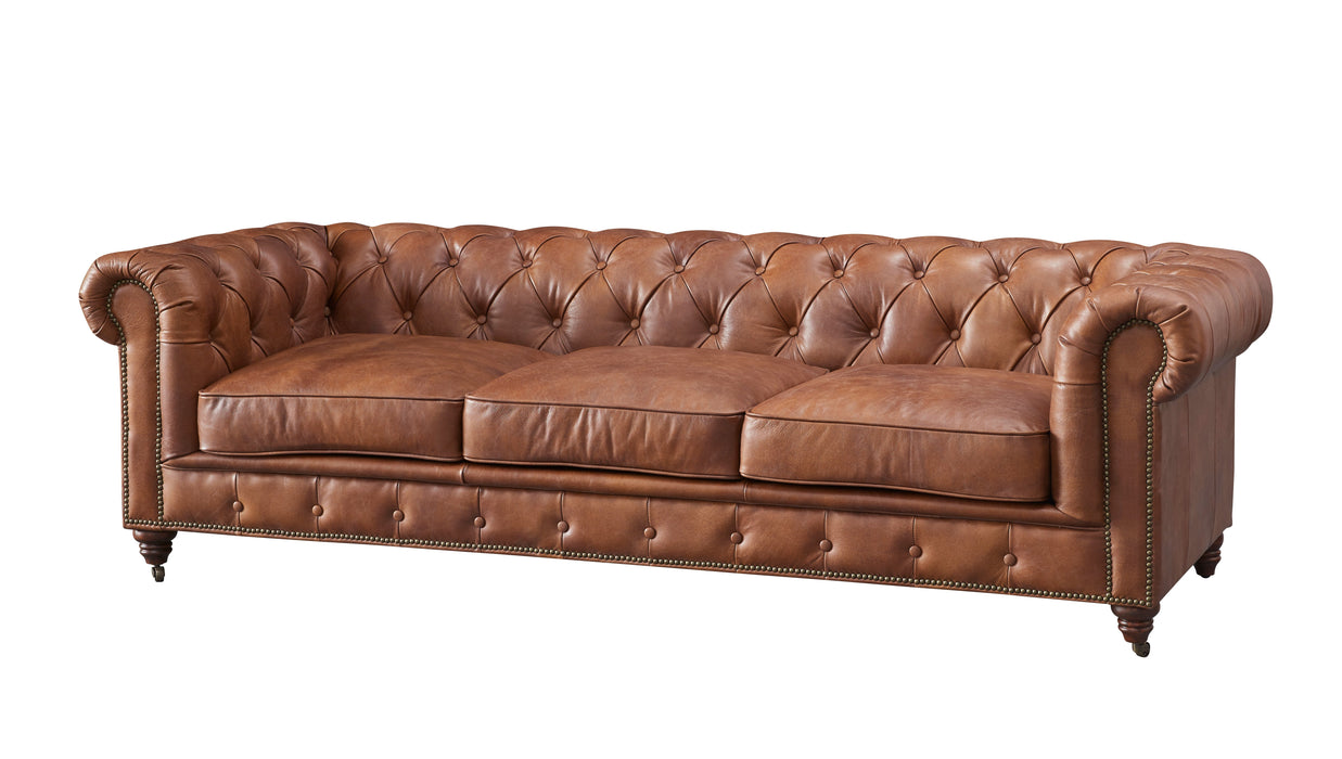 Century Chesterfield Sofa - Bark Brown Leather