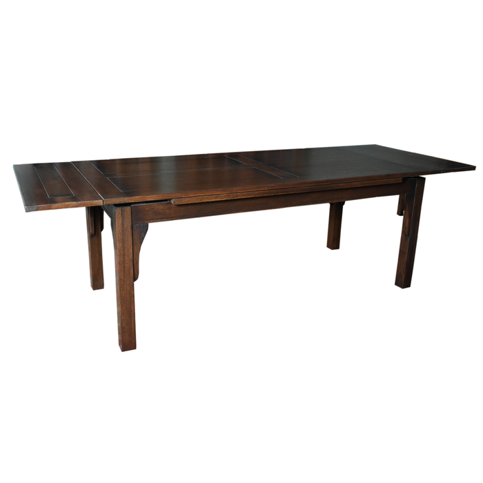 Mission Style Oak Stow Leaf Dining Table (2 Colors Available) - Crafters and Weavers