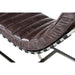 Plano Modern Channeled Leather Chaise Lounge - Dark Brown Leather - Crafters and Weavers