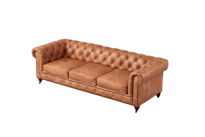 Century Chesterfield Sofa - Light Chestnut Leather