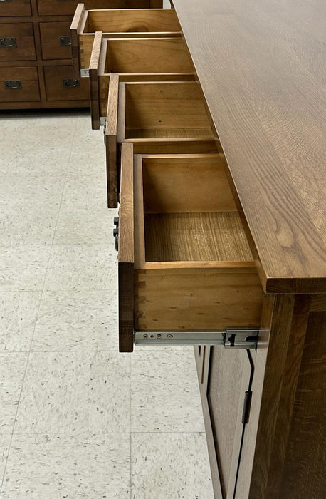 Mission 4 Door 4 Drawer Oak Sideboard - Walnut