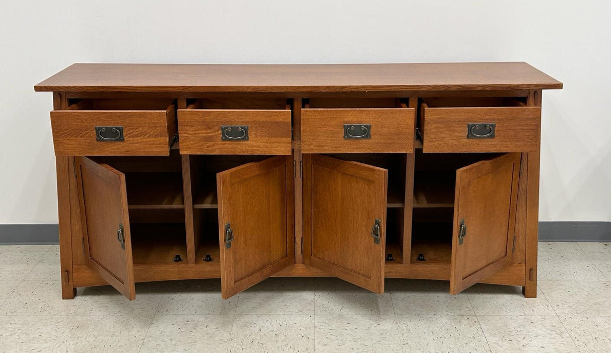 Mission 4 Door 4 Drawer Oak Sideboard - Michaels Cherry