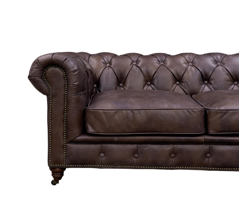 Century Chesterfield Sofa - Dark Brown Leather