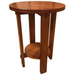 Mission Style Oak Round End Table - Golden Brown - Crafters and Weavers