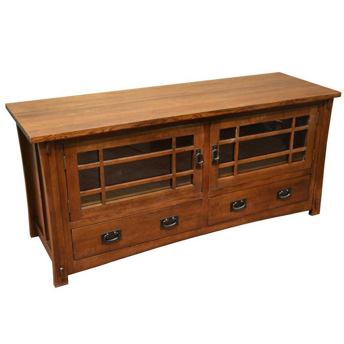 Mission Quarter Sawn Oak TV Stand - Crafters and Weavers