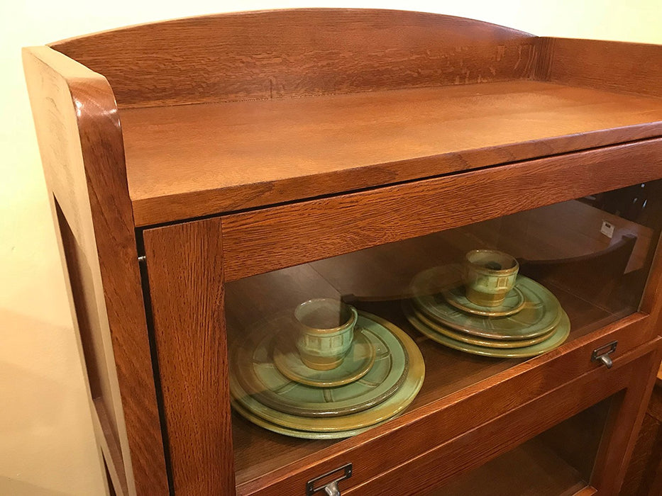 Mission Quarter Sawn Oak 4 Stack Barrister Bookcase - Crafters and Weavers