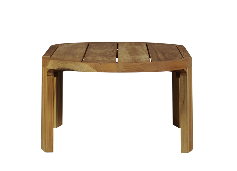 Eclipse Outdoor Solid Teak Wood Coffee Table, Golden Brown