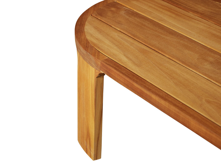 Eclipse Outdoor Solid Teak Wood Coffee Table, Golden Brown