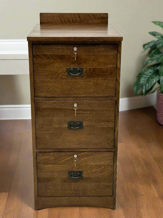 Mission Solid Oak 3 Drawer File Cabinet