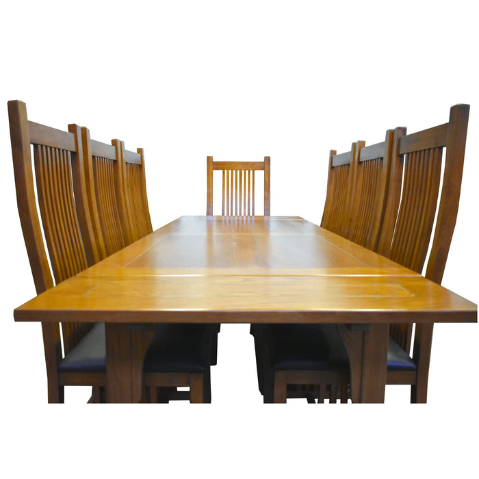 Mission Style Oak Stow Leaf Dining Table (2 Colors Available) - Walnut - Crafters and Weavers