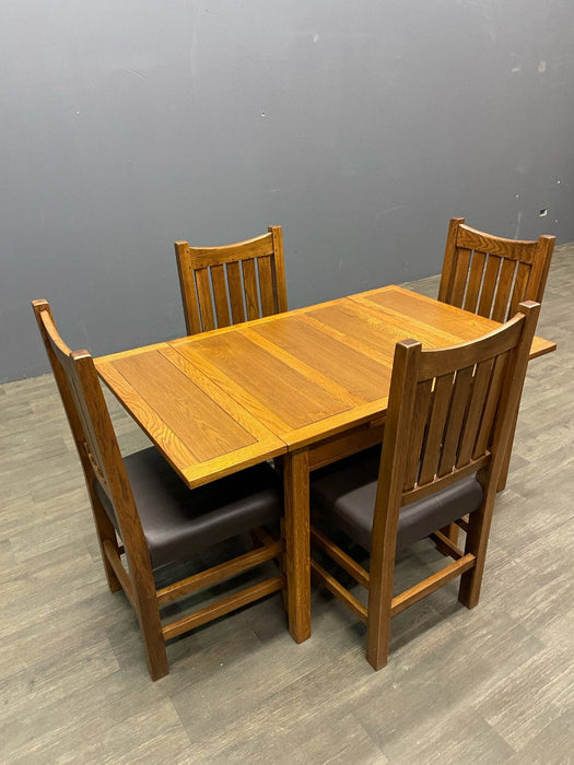 Mission Oak Kitchen Table with 2 Leaves - 2 Stain Options