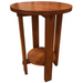 Mission Style Oak Round End Table - Golden Brown - Crafters and Weavers