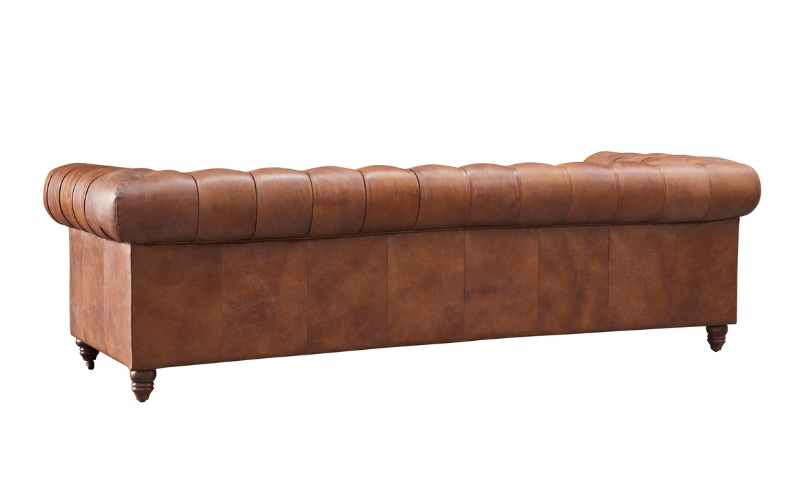 Century Chesterfield Sofa - Bark Brown Leather