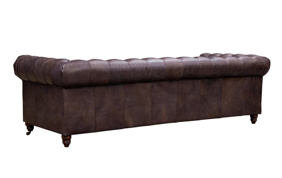 Century Chesterfield Sofa - Dark Brown Leather