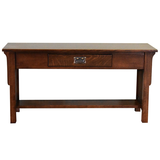 Mission 1 Drawer Crofter Style Console Table - Walnut Stain - Crafters and Weavers