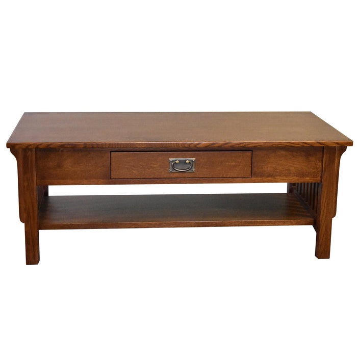 Mission Crofter Style 1 Drawer Coffee Table - Michael's Cherry - Crafters and Weavers