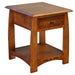 Mission Quarter Sawn White Oak 1 Drawer Inlay End Table - Model A24 - Crafters and Weavers