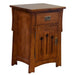 Mission Style Solid Quarter Sawn Oak Keyhole Nightstand - Model A26 - Crafters and Weavers