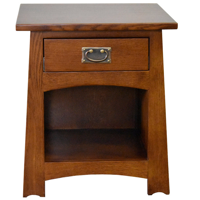 Mission Style Solid Quarter Sawn Oak Keyhole End Table - Crafters and Weavers