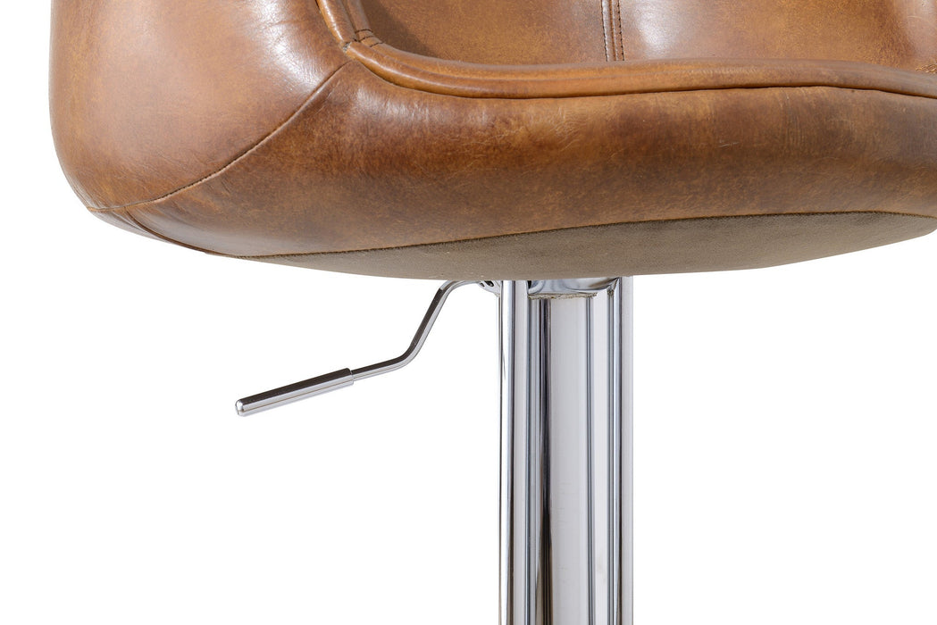 Aviator Adjustable Height Bar Stool - Leather - Crafters and Weavers