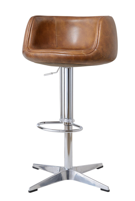 Aviator Adjustable Height Bar Stool - Leather - Crafters and Weavers