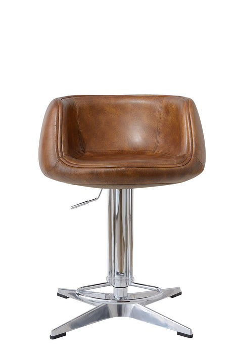 Aviator Adjustable Height Bar Stool - Leather - Crafters and Weavers
