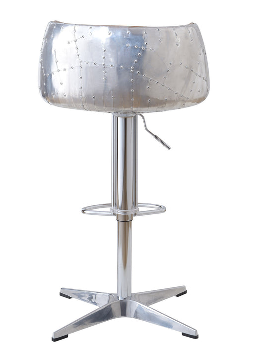 Aviator Adjustable Height Bar Stool - Leather & Metal - Crafters and Weavers