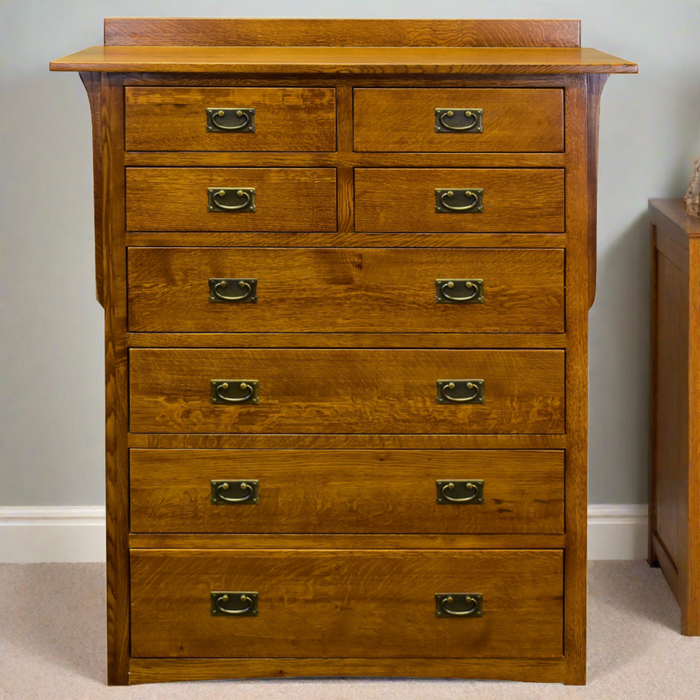 Mission Quarter Sawn Oak 8 Drawer Dresser