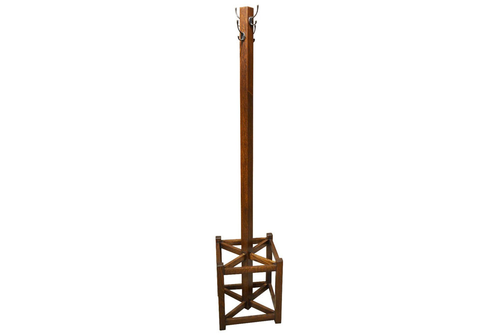 SOLD OUT Mission Coat Rack with Umbrella Stand - Crafters and Weavers