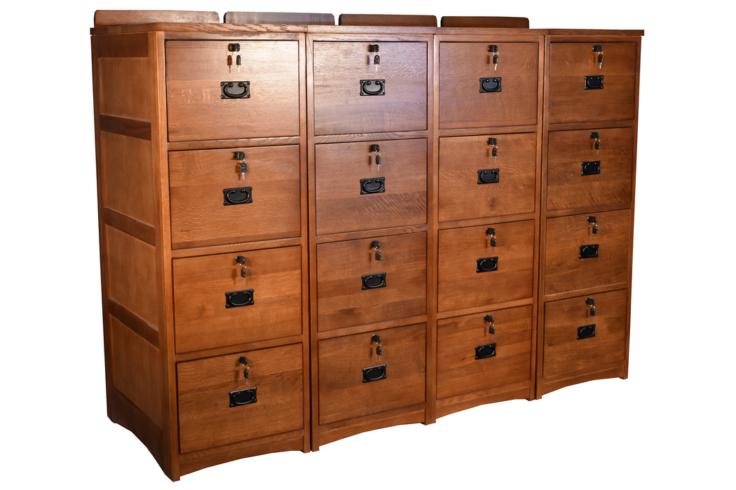 Mission Solid Oak 4 Drawer File Cabinet