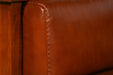 Arts and Crafts / Craftsman Cubic Panel Side Arm Chair - Russet Brown Leather (RB2) - Crafters and Weavers