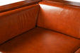 Arts and Crafts / Craftsman Cubic Slat Side Sofa - Russet Brown Leather (RB2) - Crafters and Weavers