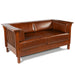 Arts and Crafts / Craftsman Cubic Slat Side Love Seat - Chestnut Brown Leather - Crafters and Weavers