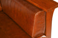 Arts and Crafts / Craftsman Cubic Slat Side Arm Chair - Chestnut Brown Leather - Crafters and Weavers