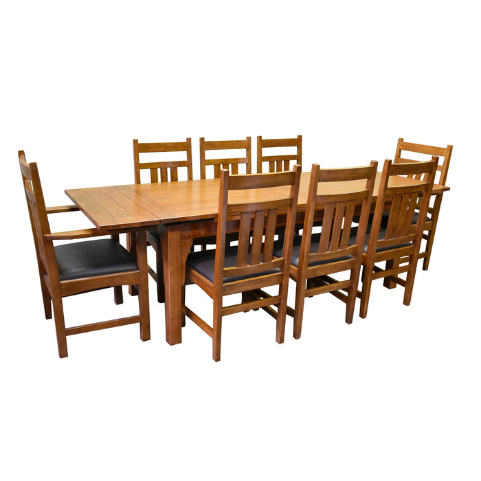 Mission Stow Leaf Dining Table - Light Oak - Crafters and Weavers