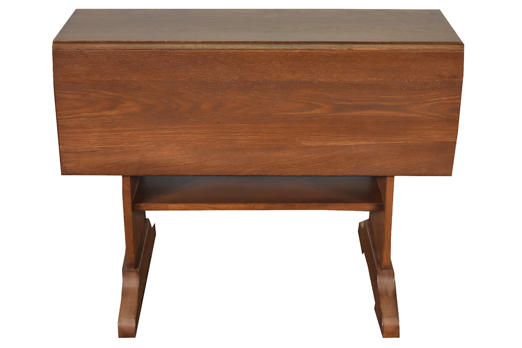 Mission Solid Oak Drop Leaf Dining Table - Walnut (W1) - Crafters and Weavers